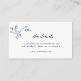 シンプル青と白の結婚詳細 プレイスカード