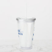 シンプル青と白の航海のいかりパーソナライズされた アクリルタンブラー (右)