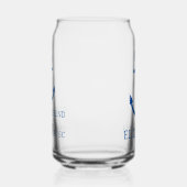 シンプル青と白の航海のいかりパーソナライズされた ガラス缶 (右)