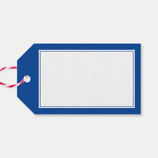 シンプル青と白の航海のいかりパーソナライズされた ギフトタグ (裏面横)