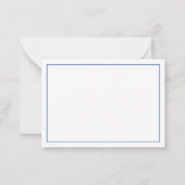 シンプル青と白の航海のいかりパーソナライズされた ノートカード (裏面)