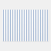 シンプル青と白の航海のいかりパーソナライズされた ラッピングペーパーシート (正面3)