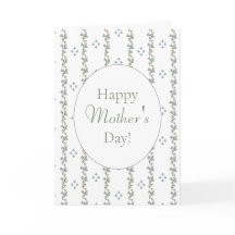 シンプル青と白の色彩の鮮やかHappy Mothers Day Card