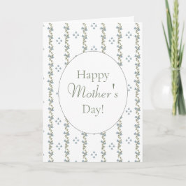 シンプル青と白の色彩の鮮やかHappy Mothers Day Card カード