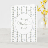 シンプル青と白の色彩の鮮やかHappy Mothers Day Card カード (黄色い花)