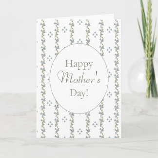 シンプル青と白の色彩の鮮やかHappy Mothers Day Card カード