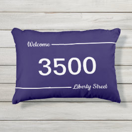 シンプル青と白の通りの住所 アウトドアクッション