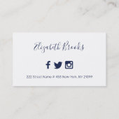 シンプル青と白 名刺 (裏面)