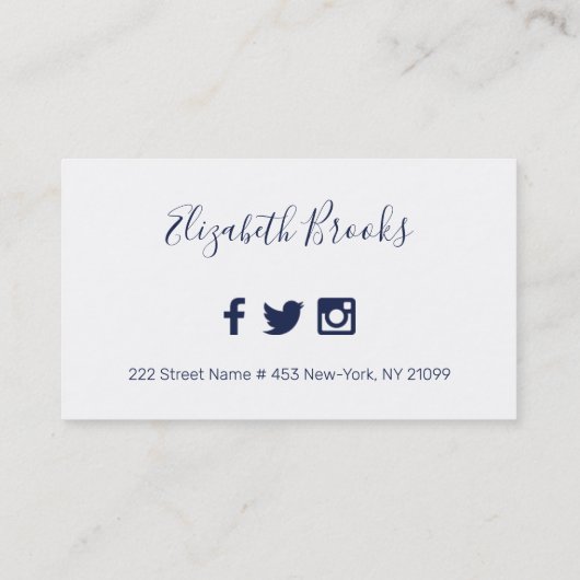 シンプル青と白 名刺 (裏面)