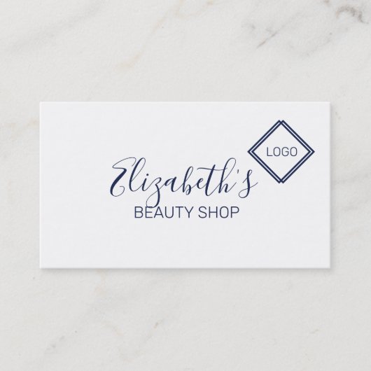 シンプル青と白 名刺 (正面)