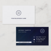 シンプル青と白 名刺 (正面/裏面)