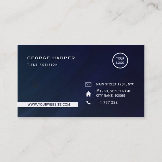 シンプル青と白 名刺 (裏面)