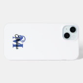 シンプル青と白 Case-Mate iPhoneケース (裏面 (横))