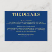 シンプル青と黄の結婚詳細 エンクロージャーカード (正面)