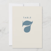 シンプル青はっきりしたタイポグラフィ表ナンバーカード (裏面)