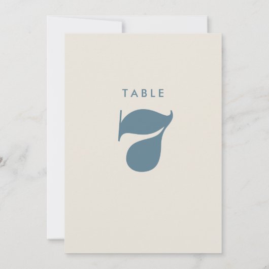 シンプル青はっきりしたタイポグラフィ表ナンバーカード (裏面)