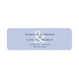 シンプル青エレガントの未婚アドレス ラベル