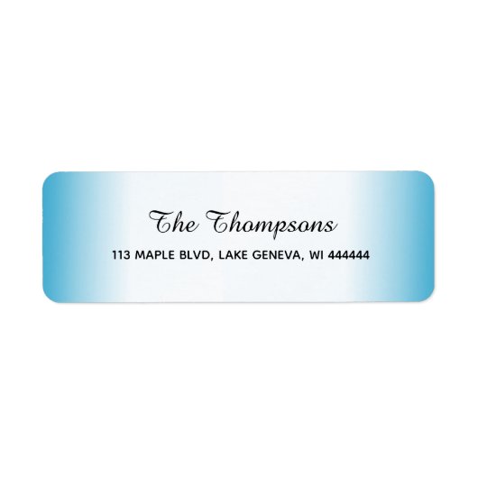 シンプル青エレガントグラデーション ラベル (正面)