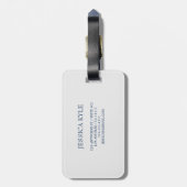 シンプル青エレガントビーチタイポグラフィ名 ラゲッジタグ (裏面縦)