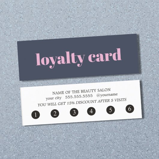 シンプル青エレガントピンクロイヤリティカード ロイヤリティカード