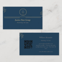 シンプル青エレガント弁護士/弁護士名刺 名刺