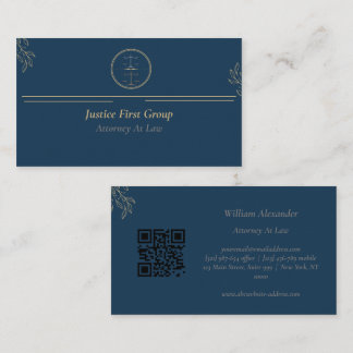 シンプル青エレガント弁護士/弁護士名刺 名刺