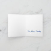 シンプル青エレガント白クリスマスカード カード (内部)