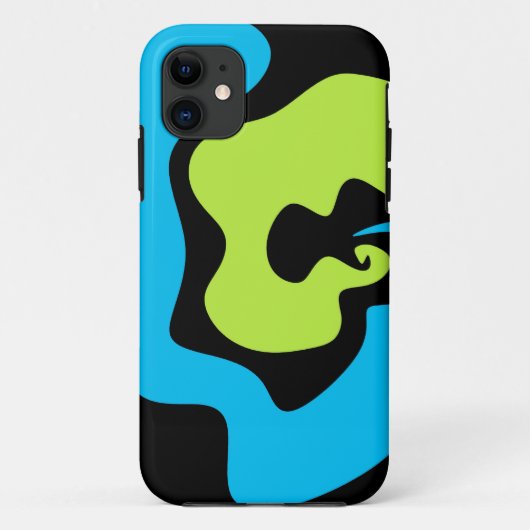 シンプル青エレガント緑の黒い抽象芸術図形 Case-Mate iPhoneケース (裏面)
