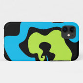 シンプル青エレガント緑の黒い抽象芸術図形 Case-Mate iPhoneケース (裏面(横))