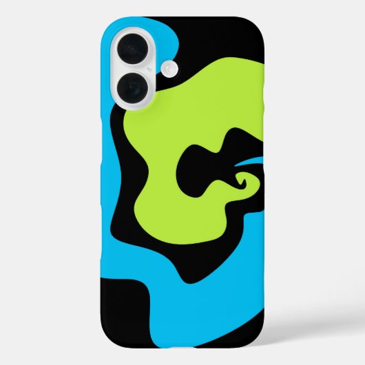 シンプル青エレガント緑の黒い抽象芸術図形 Case-Mate iPhoneケース (裏面)