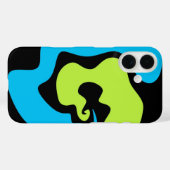 シンプル青エレガント緑の黒い抽象芸術図形 Case-Mate iPhoneケース (裏面 (横))