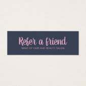 シンプル青エレガント色ピンク紹介カード (正面)