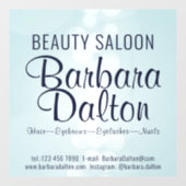 シンプル青エレガント《写真》ぼけ味 ウィンドウサイン (シート)