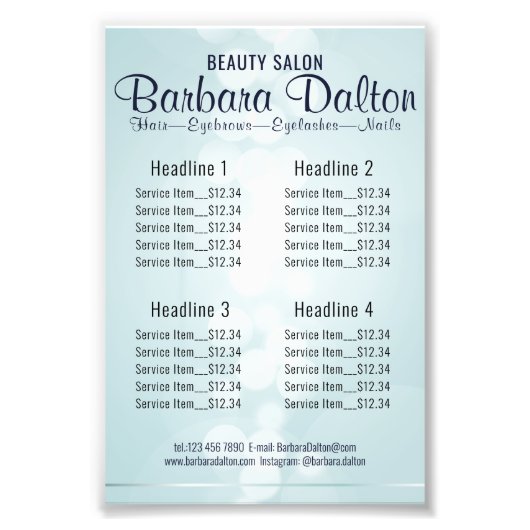 シンプル青エレガント《写真》ぼけ味 フォトプリント (正面)