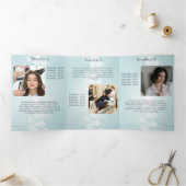 シンプル青エレガント《写真》ぼけ味 三つ折りカード (内部)