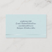 シンプル青エレガント《写真》ぼけ味 名刺 (裏面)