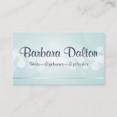 シンプル青エレガント《写真》ぼけ味 名刺 (正面)