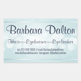 シンプル青エレガント《写真》ぼけ味 長方形シール