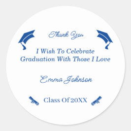 シンプル青カスタマイズ白 ラウンドシール