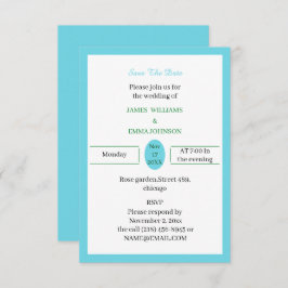 シンプル青カスタマイズ セーブザデート