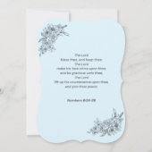 シンプル青カスタムレター母の日札 ノートカード (裏面)