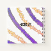 シンプル青カスタム紫の黒葉い ノートブック (裏面)