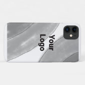 シンプル青カスタム紫の黒葉い Case-Mate iPhoneケース (裏面(横))