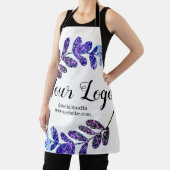 シンプル青カスタム紫ブラック葉のロゴを追加 エプロン (インサイチュ)