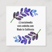 シンプル青カスタム紫ブラック葉のロゴを追加 スクエア名刺 (裏面)