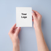 シンプル青カスタム紫ブラック葉のロゴを追加 チラシ (手)