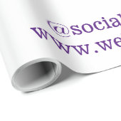 シンプル青カスタム紫ブラック葉のロゴを追加 ラッピングペーパー (ロールコーナー)