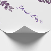 シンプル青カスタム紫ブラック葉のロゴを追加 ラッピングペーパー (角)