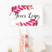 シンプル青カスタム紫ブラック葉のロゴを追加 横断幕 (インサイチュ)