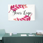 シンプル青カスタム紫ブラック葉のロゴを追加 横断幕 (トレードショー)